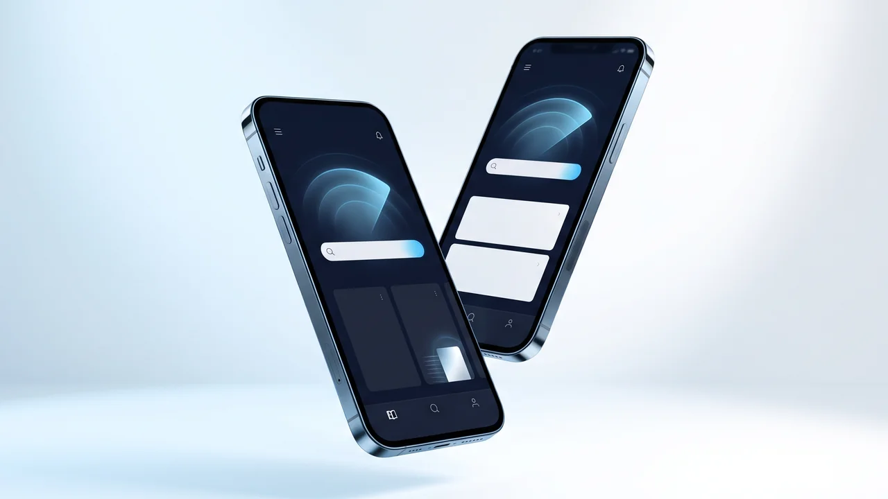 Two smartphones displaying the Bible Hymns reader interface